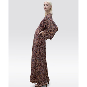 Abito lungo con stampa animalier