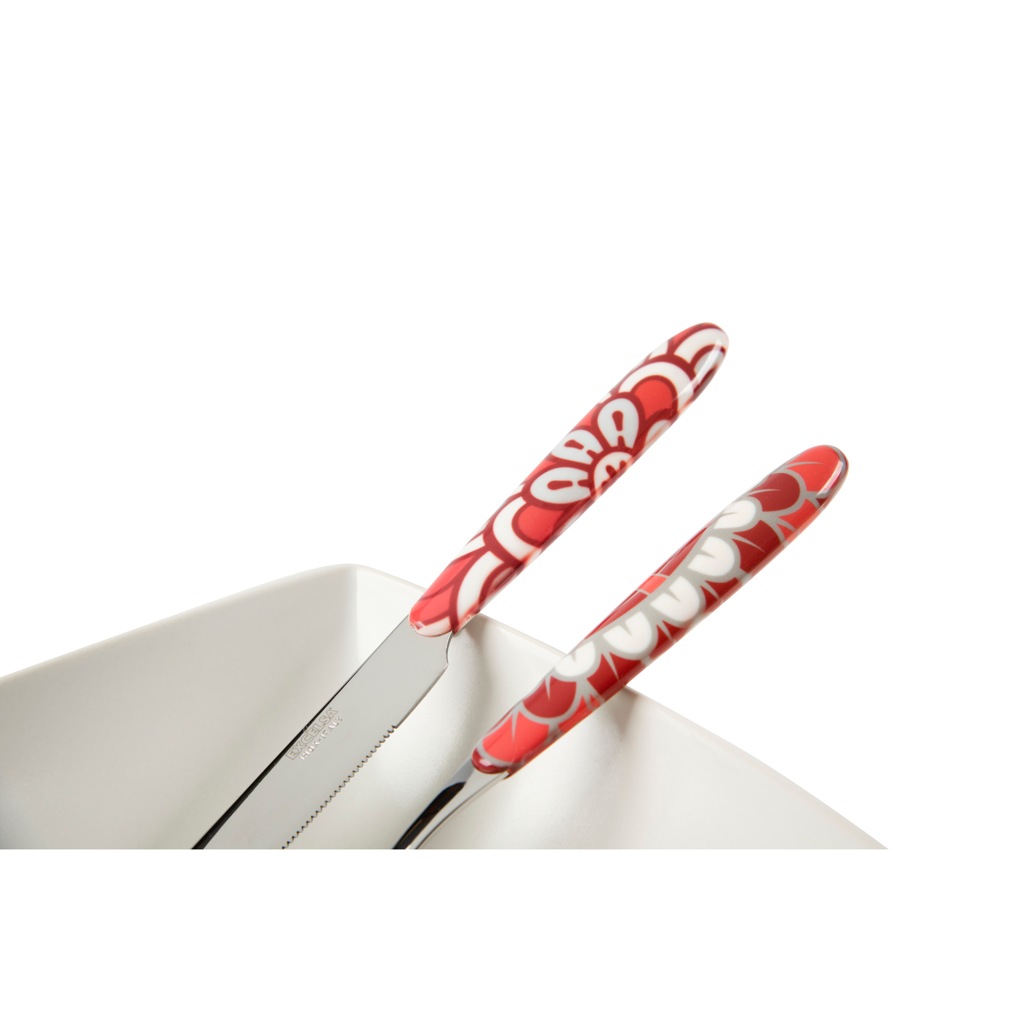 Set 24 posate Excelsa – Mandala Red, Acciaio inox Rosso
