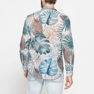 CAMICIA ESTIVA IN COTONE LEGGERO CON COLLO ITALIANO