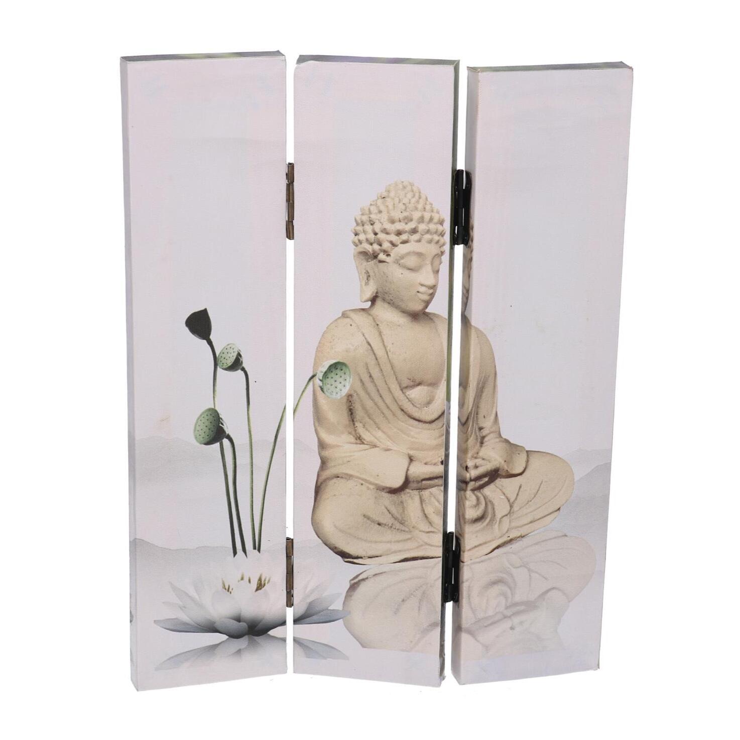 Paravento Vacchetti stampa 3 ante buddha cm120,6x2,5h180