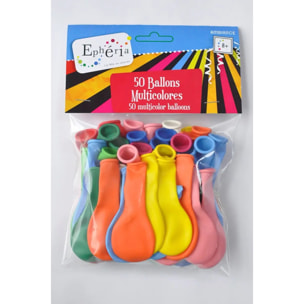 Ballons gonflables multicolores x50