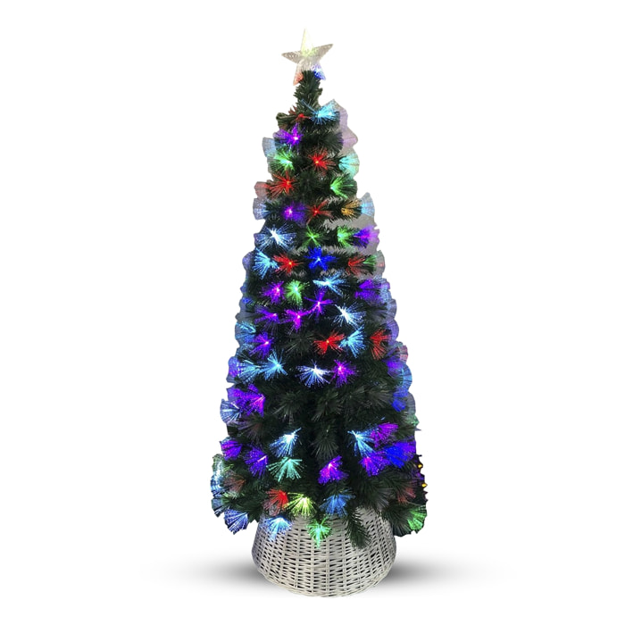 DAM Árbol de fibra óptica c/luces de colores 120cm 80x80x150cm. Color:Verde