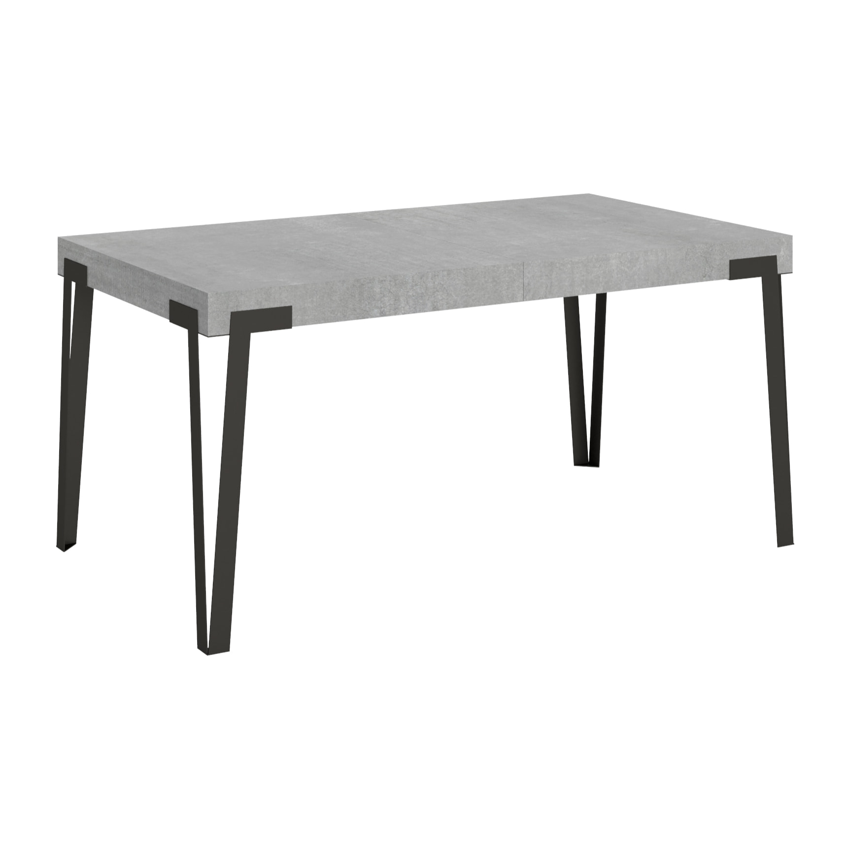 Table extensible 90x160/264 cm Rio Gris Béton cadre Anthracite