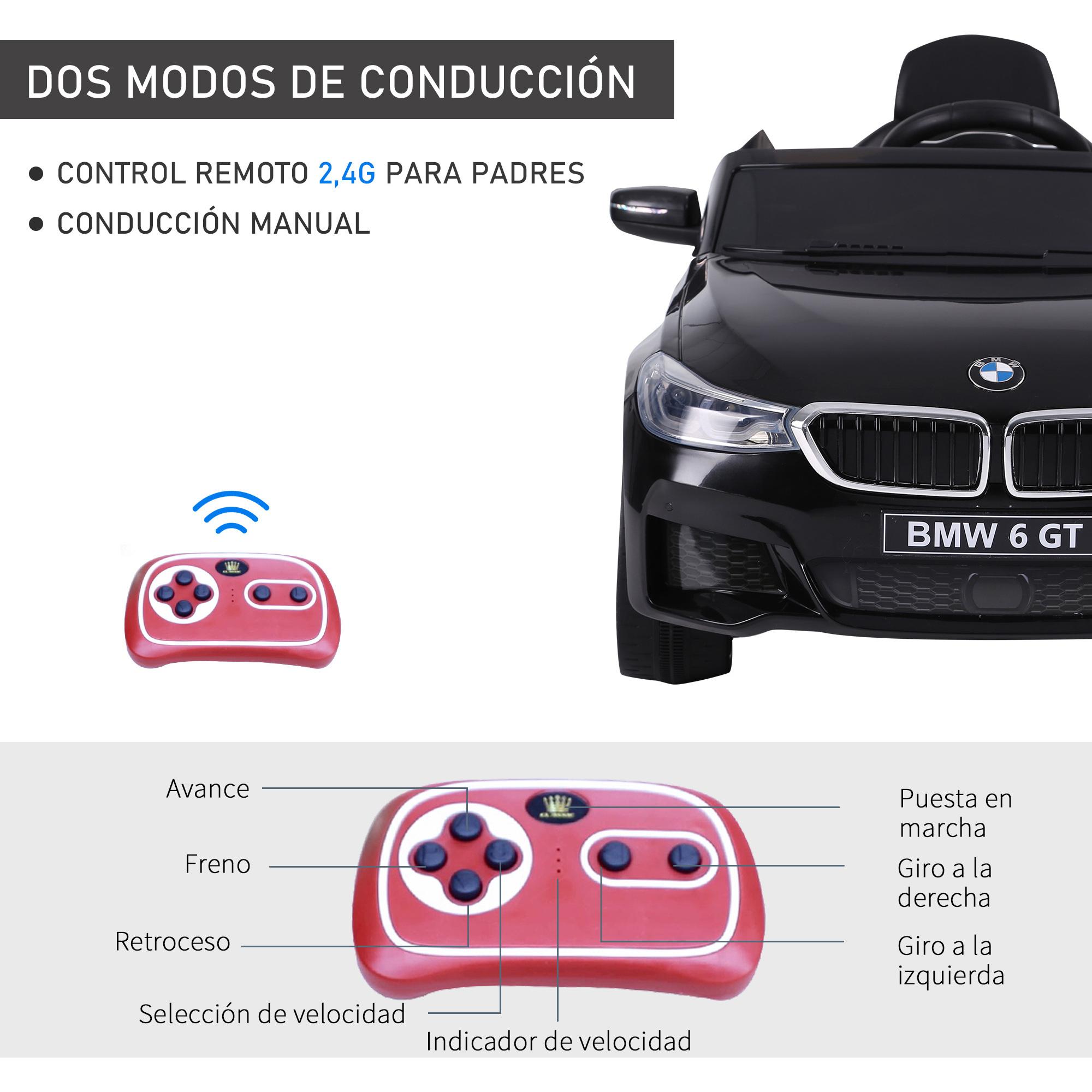 Coche Eléctrico para Niño con Control Remoto Batería 6V Negro