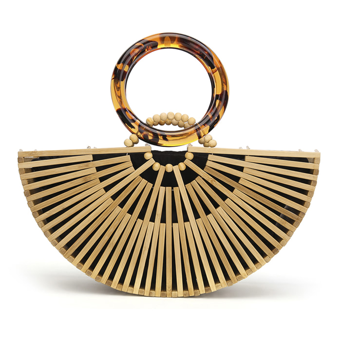 Zogno borsa a mano in legno di bambù.