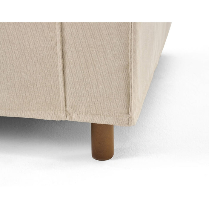 Jake - canapé déhoussable d'angle gauche 5 places en tissu - Beige