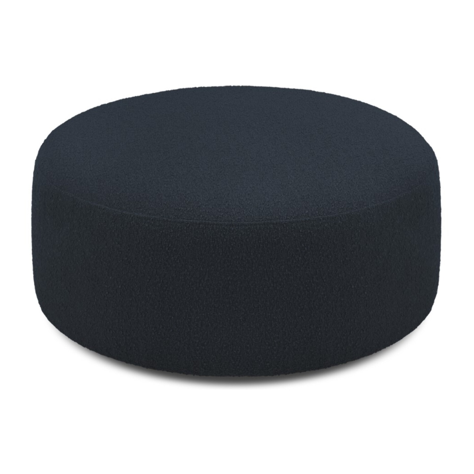 Pouf pivotant "Adam" en bouclé bleu foncé