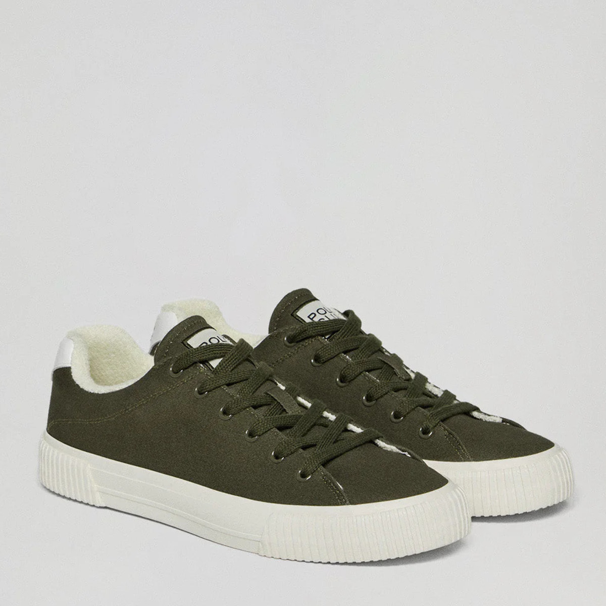 Sneaker Habana in tela verde cachi da uomo con dettagli Polo Club