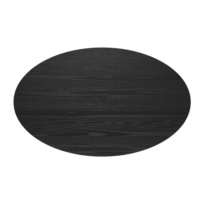 Table ovale Eddy en bois noir 130 cm