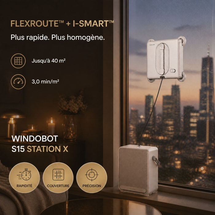 Robot Lave-vitres avec Station eziclean®Windobot S15 Station X