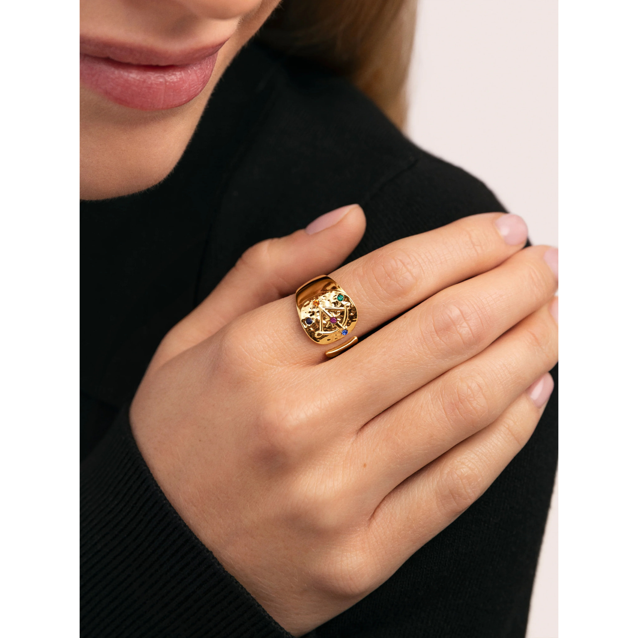 Anello Organic Colors Zodiac Placcato Oro