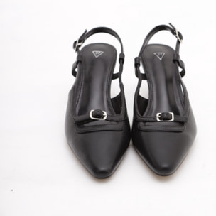 SLINGBACK BASSA CHOCOLA' NERO