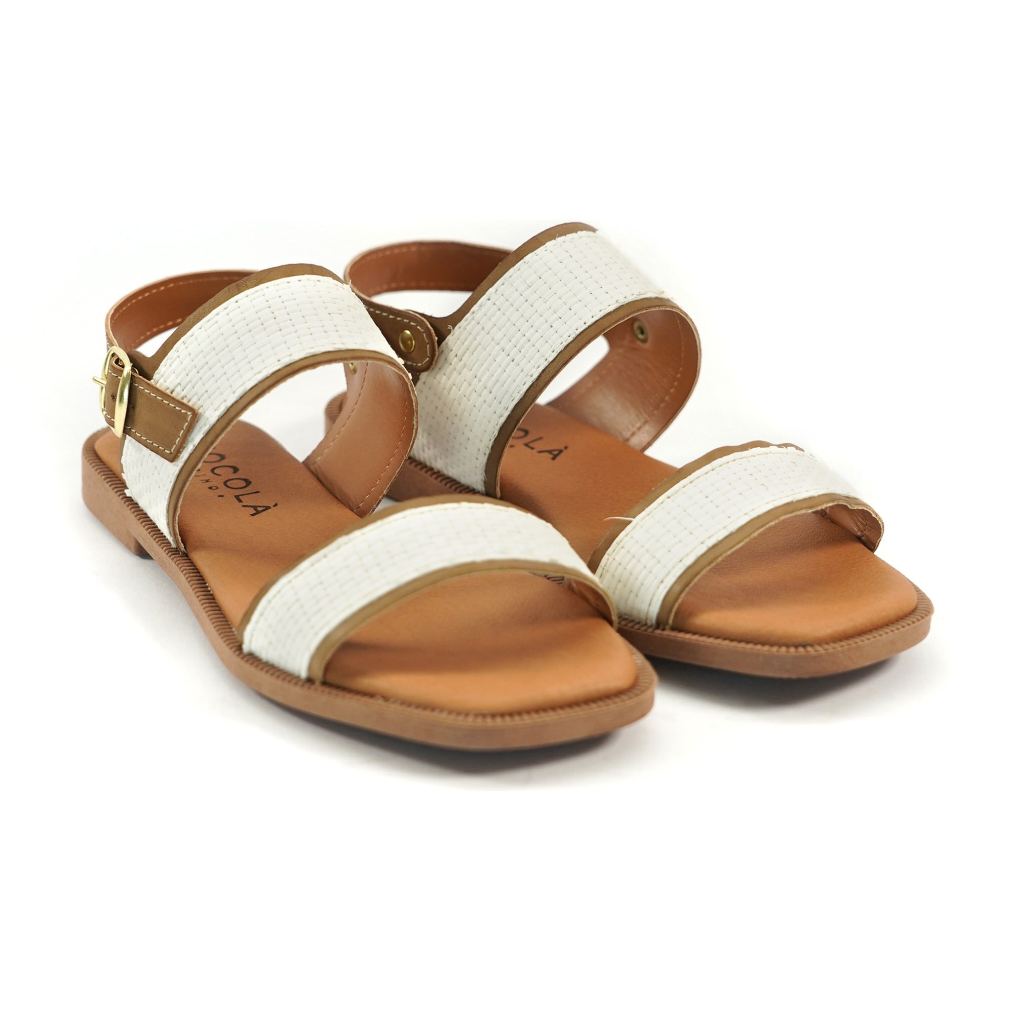 SANDALO FLAT DOPPIA FASCIA BIANCO