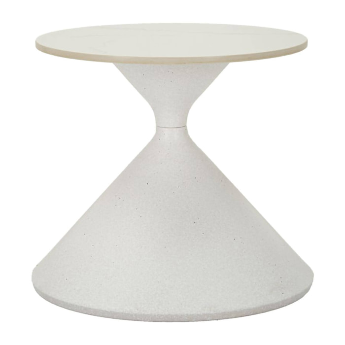 Tavolino da salotto Ceva, Tavolo basso da caffè, Portariviste per divano, Ripiano da soggiorno, 45x45 h39 cm, Bianco