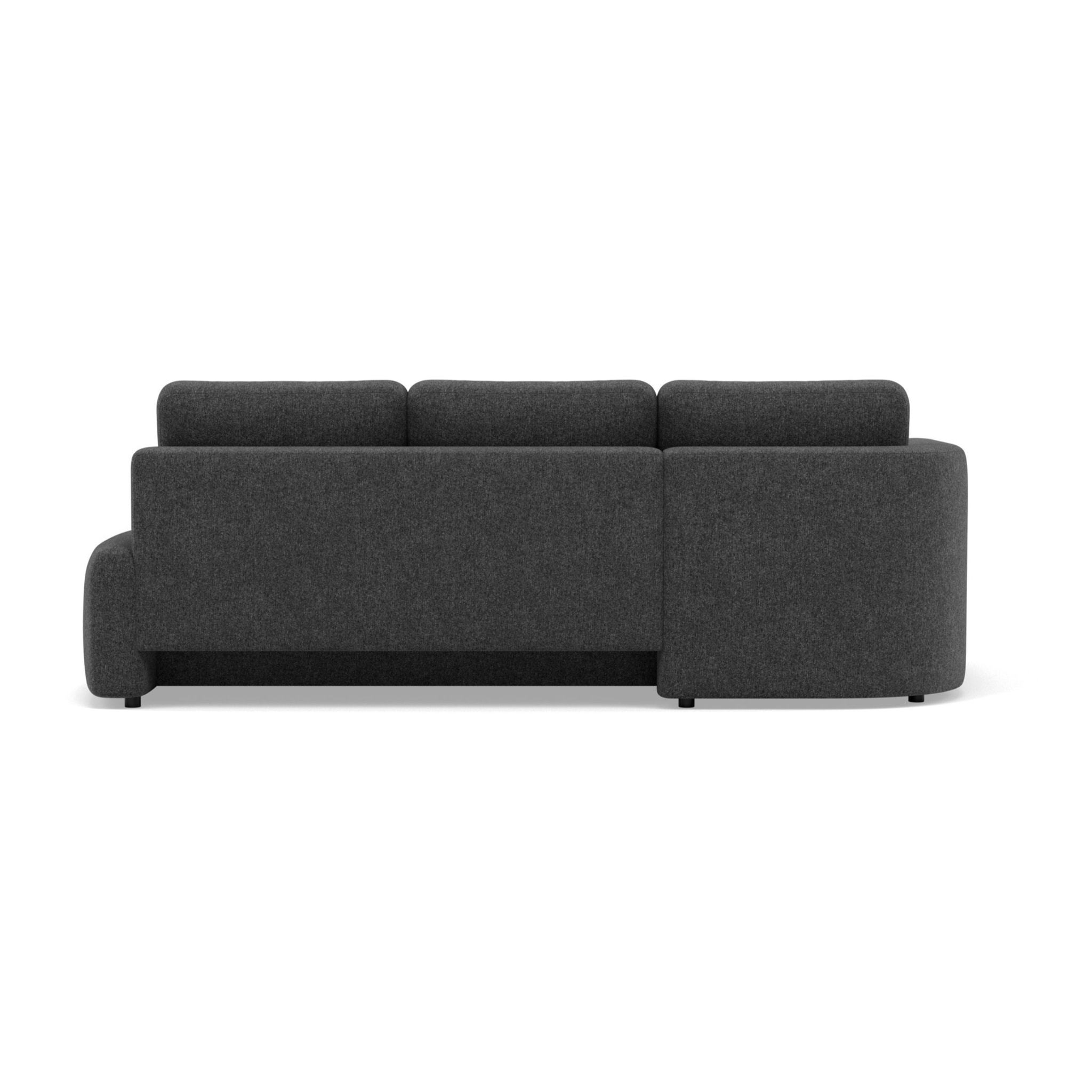 Mahina - canapé d'angle gauche 4 places convertible avec coffre en tissu texturé - Gris Anthracite