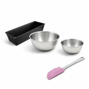 Set de 4 ustensiles de pâtisserie moule à gâteaux bol et spatule pâtisserie Black mettallic Black mettallic Zenker  Black mettallic