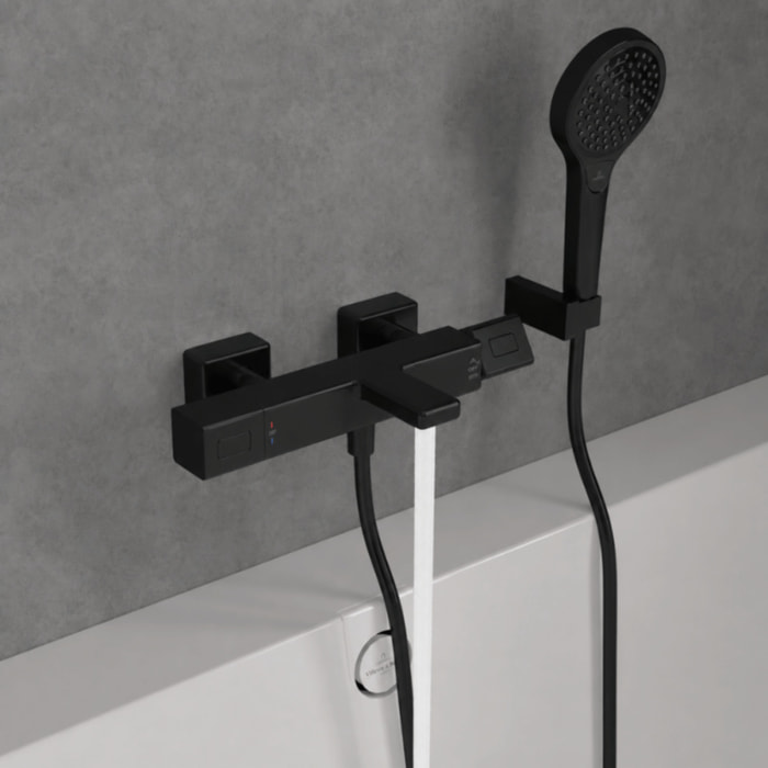 Mitigeur bain douche thermostatique Universal carré Noir mat