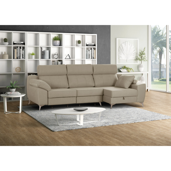 Sofa-Cama Chaise Elegance Gris Izquierda