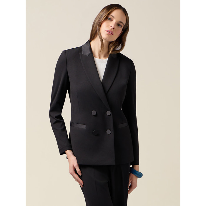 Oltre - Blazer doppiopetto con bottoni foderati - Nero