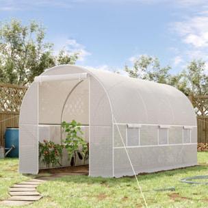 Invernadero de Jardín 4x2x2m Huerto Tipo Túnel 6 Ventanas Cultivos Plantas