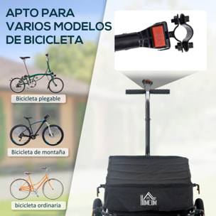 Remolque de Bicicleta Equipaje Acero Oxford 144x59x80cm Negro