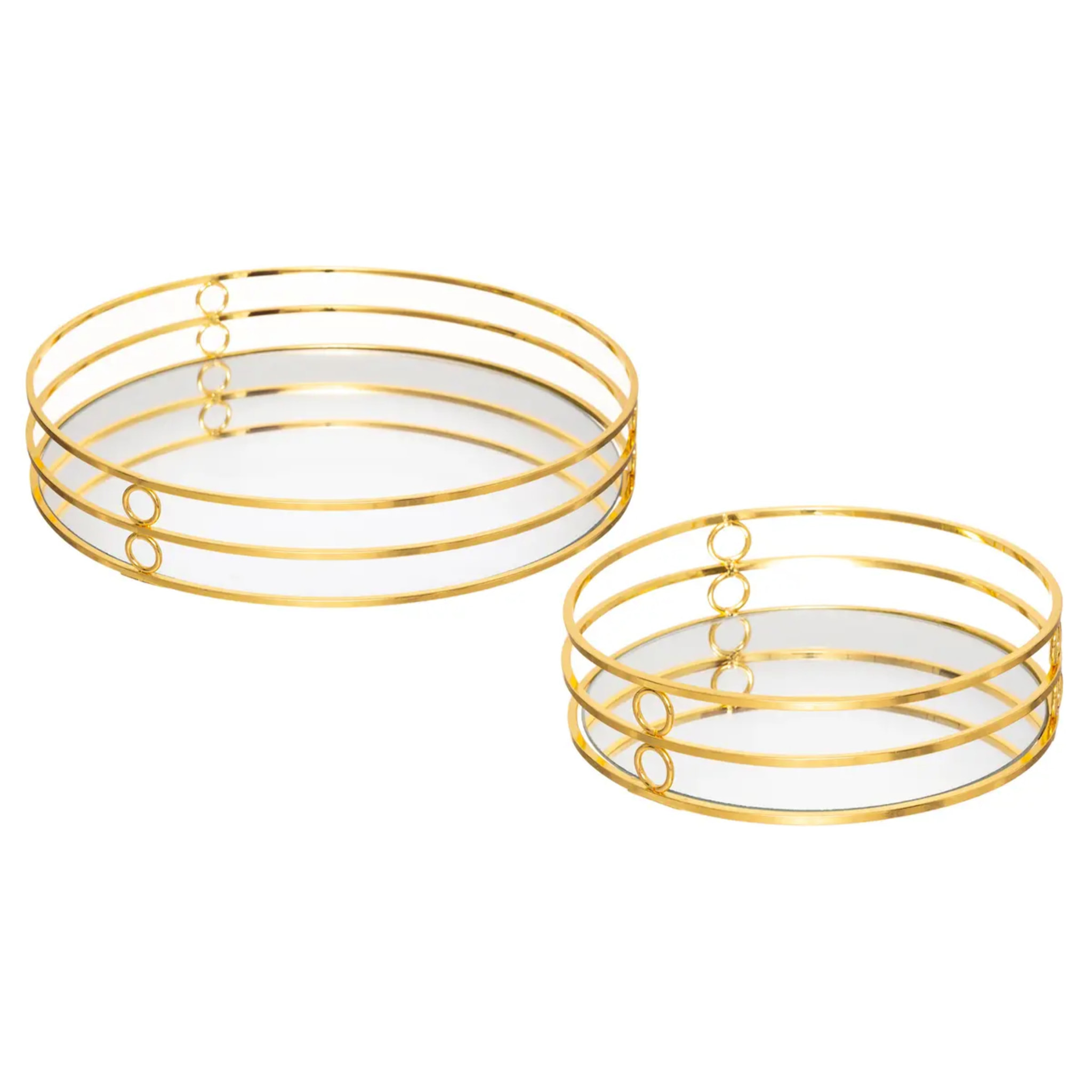 Set de 2 plateaux "Feel" métal doré