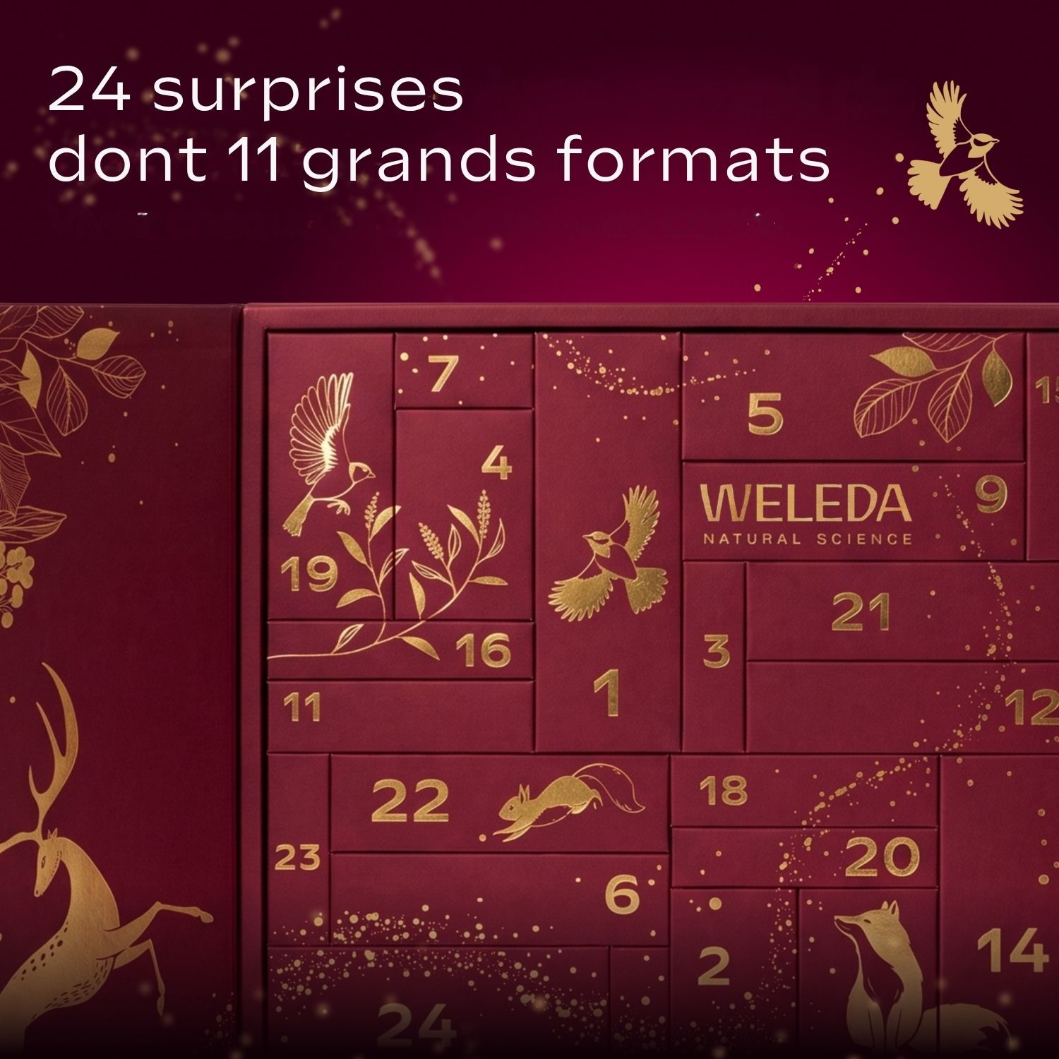 WELEDA - CALENDRIER DE L'AVENT 2026 (11 produits originaux, 2 formats voyage et 11 mini-formats) - Valeur 133€