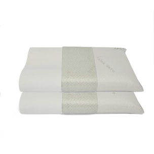 Coppia Guanciali Memory Cervicale Aloe Sfoderabile altezza 12cm