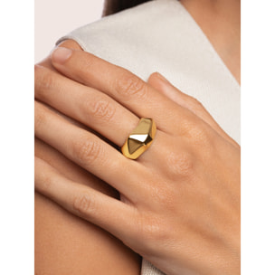 Anillo Tempo Acero Baño Oro