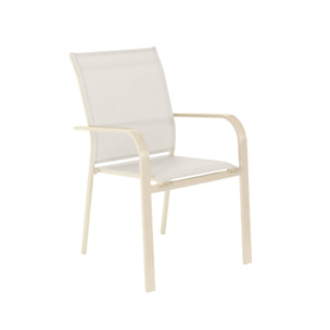 Table de jardin ronde aluminium + 6 assises OREVA + BUFFALO