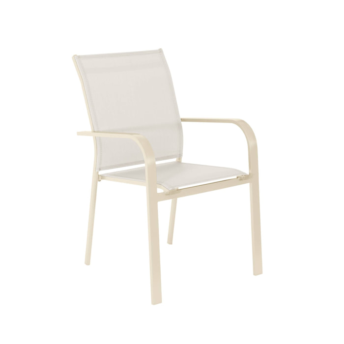 Table de jardin ronde aluminium + 6 assises OREVA + BUFFALO