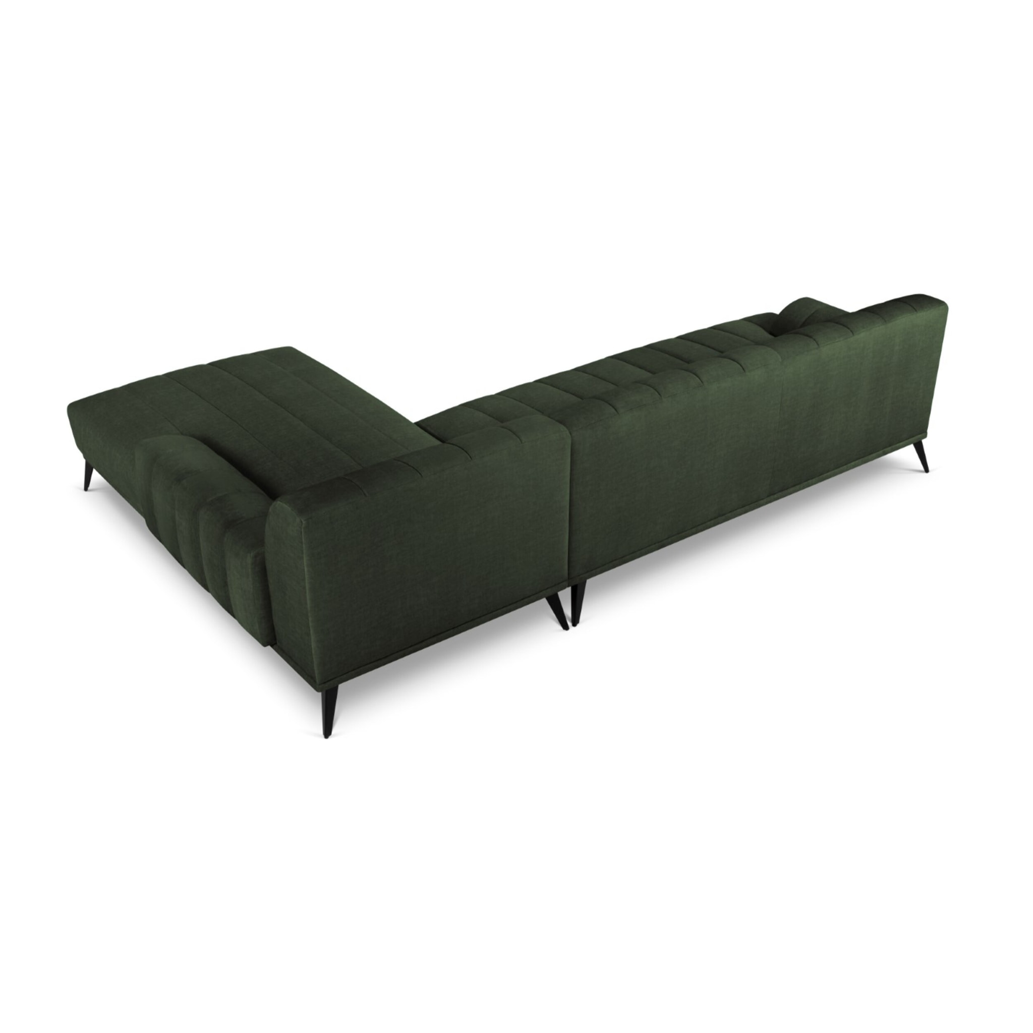 Canapé d'angle droit "Rita" 5 places en velours vert