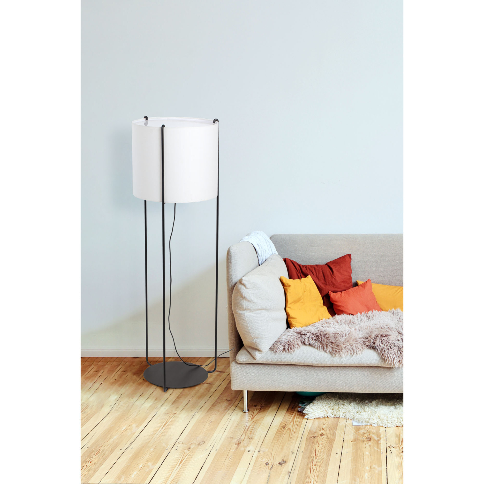 DRUM Lampadaire noire/beige