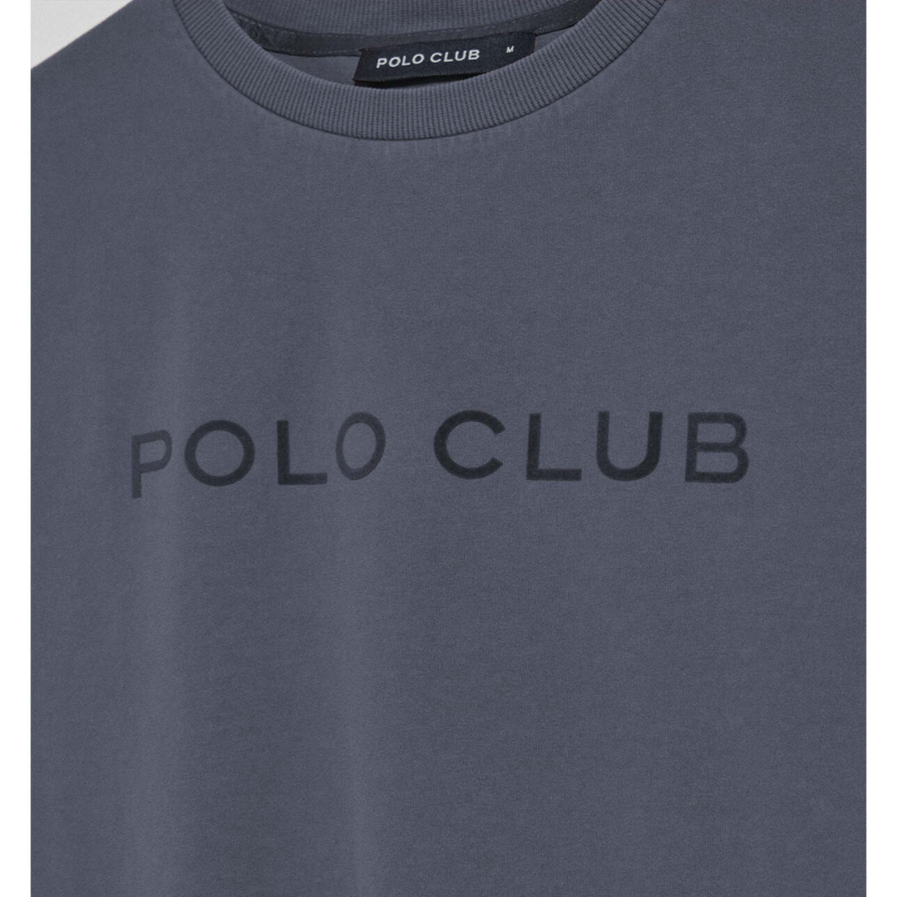 Maglietta Apolo tinta in capo blu marino con logo Polo Club vellutato