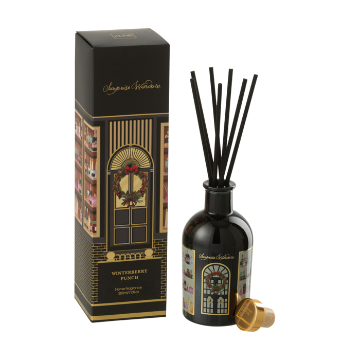 J-Line bâtonnets parfumés Surprise Window - Winterberry Punch - noir/or