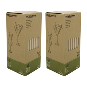 Lot de 500 pailles en papier brun 21 cm Fackelmann Nature