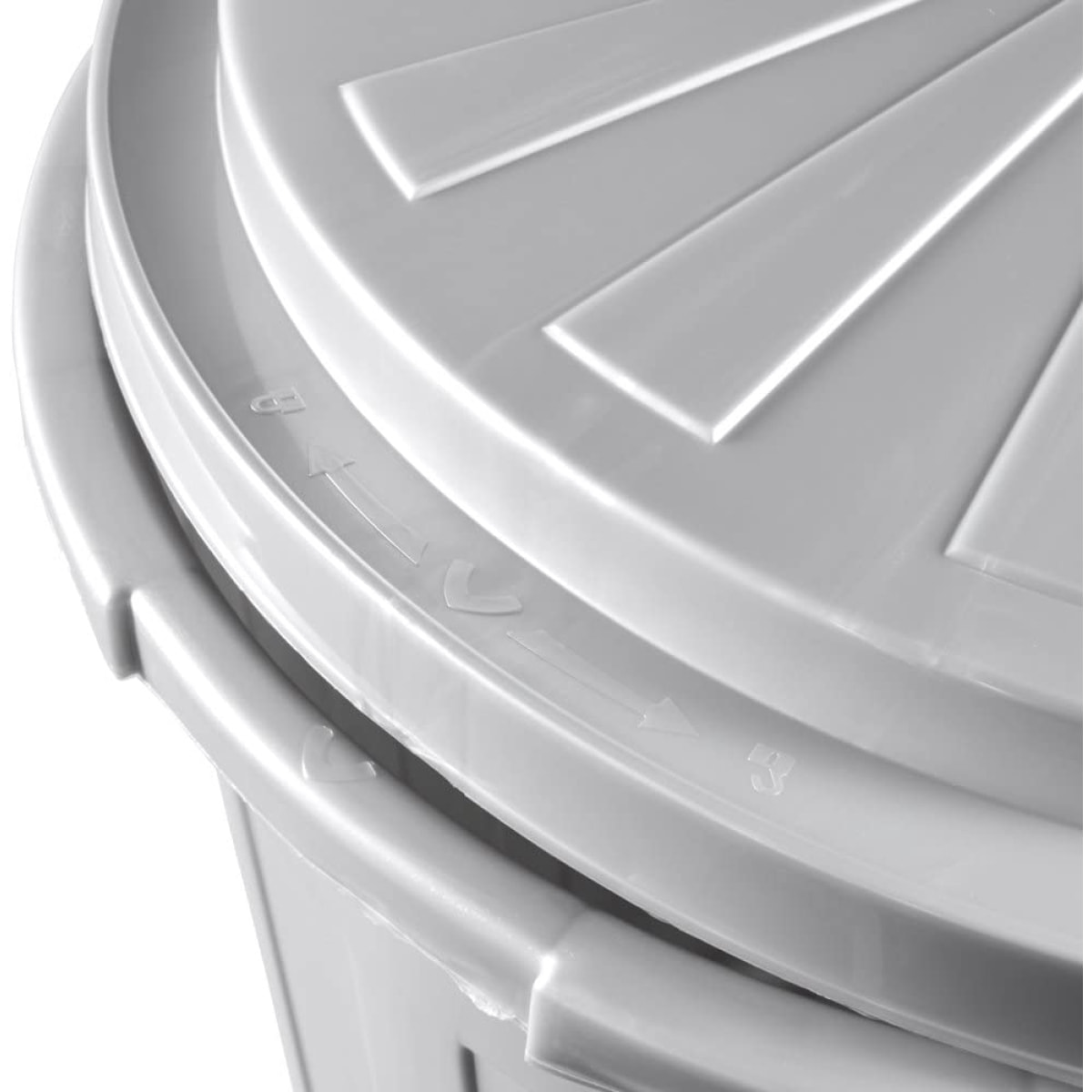Cubo de basura / papelera polivalente con tapa cerrable,  plateado
