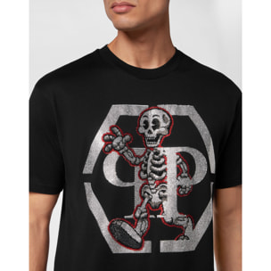 PHILIPP PLEIN Camiseta de cuello redondo y manga corta SKELETON