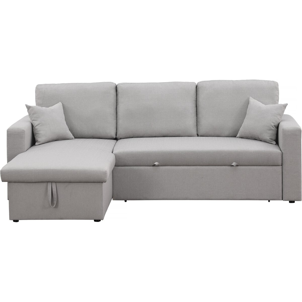 Canapé d'angle convertible/ réversible avec coffre "Alain" - 3 places - Gris clair