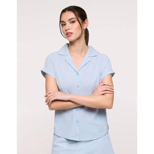 Camisa Manga Corta Azul Celeste - Nerini