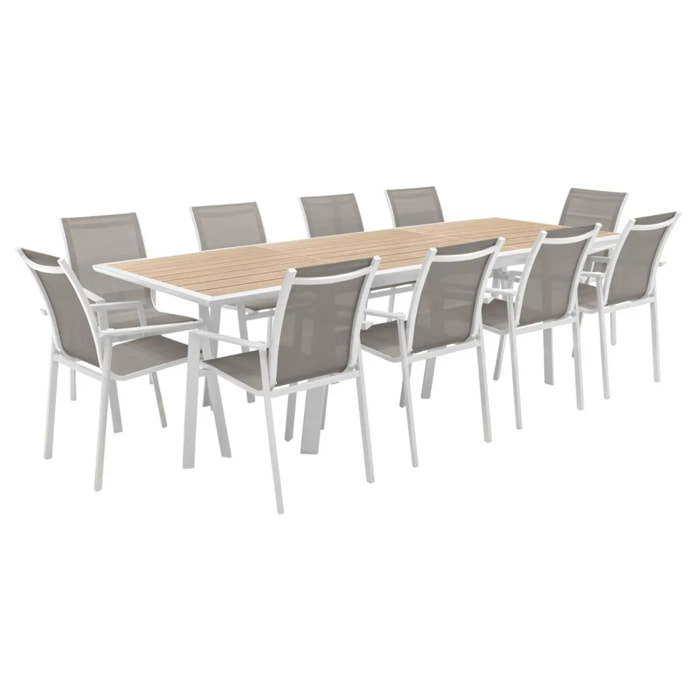 Table de jardin extensible Pavane Lin & Blanc