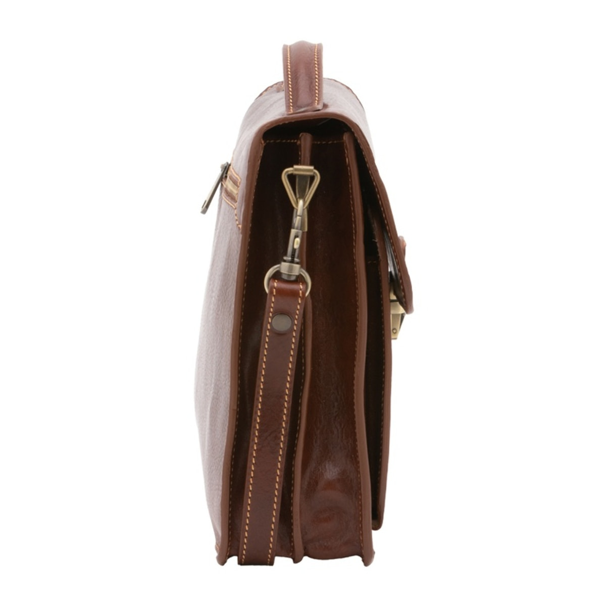 Borsa a tracolla uomo in vera pelle - Modello False - Made in Italy - 26.0 x 23.5 x 9.0 cm