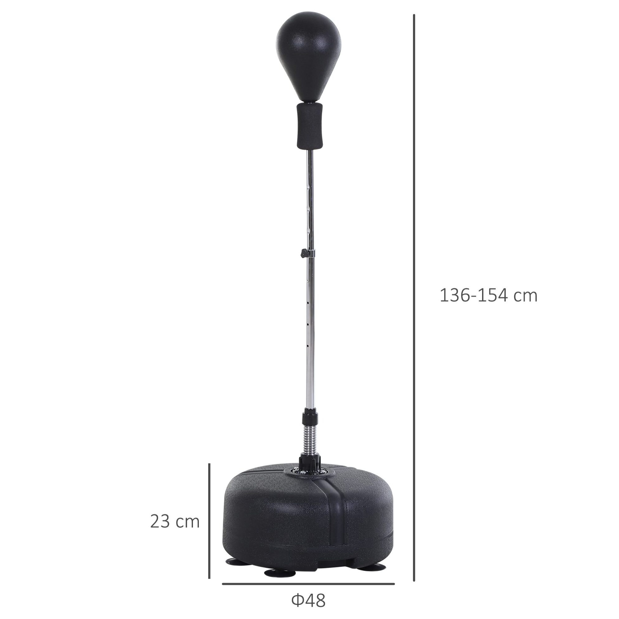 Pera de Boxeo con Soporte Acero PU PE Ã¤48x136-154 cm Negro