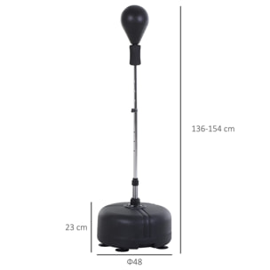 Pera de Boxeo con Soporte Acero PU PE Ã¤48x136-154 cm Negro