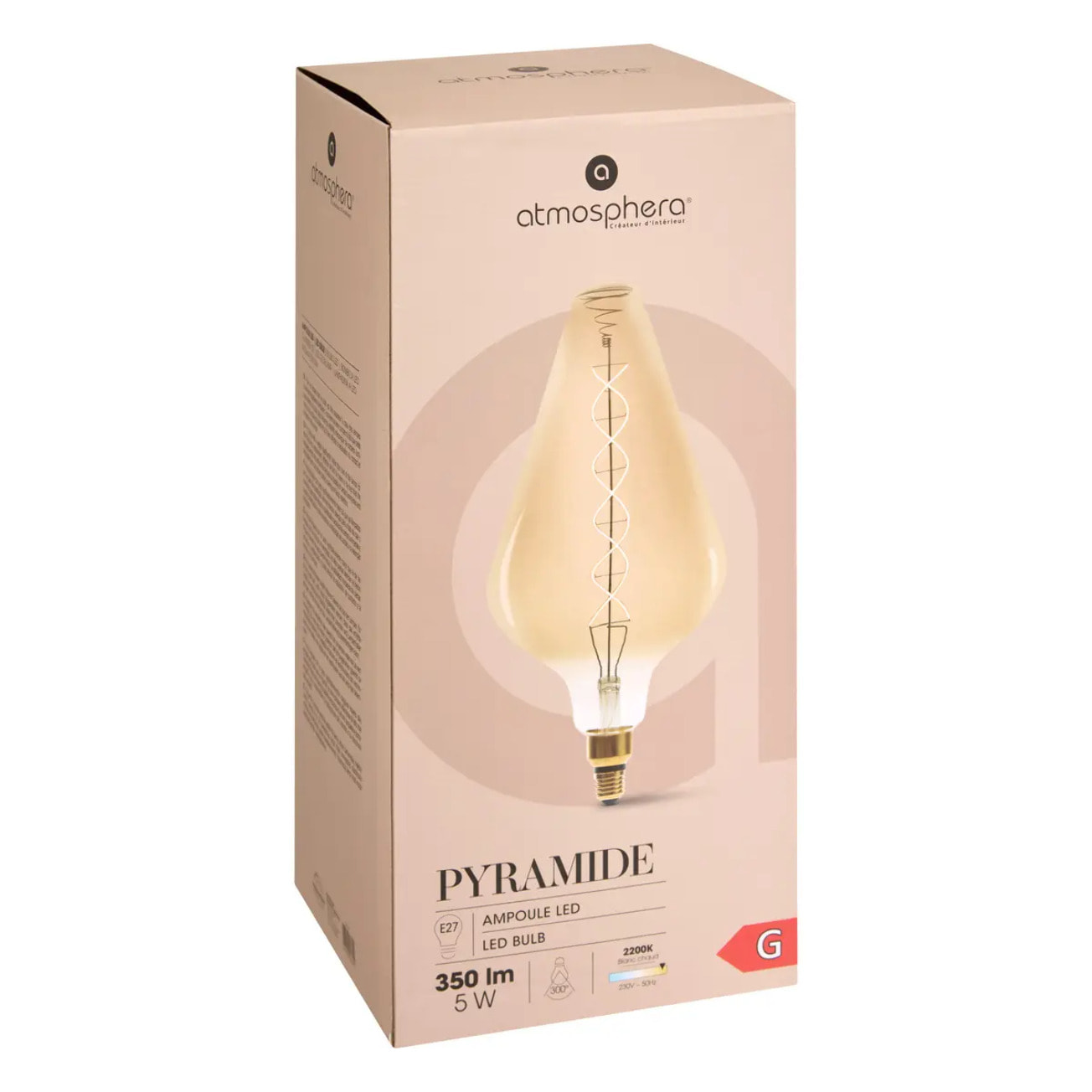 Ampoule LED "Pyramide" ambrée - filament torsadé E27