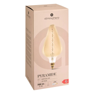 Ampoule LED "Pyramide" ambrée - filament torsadé E27