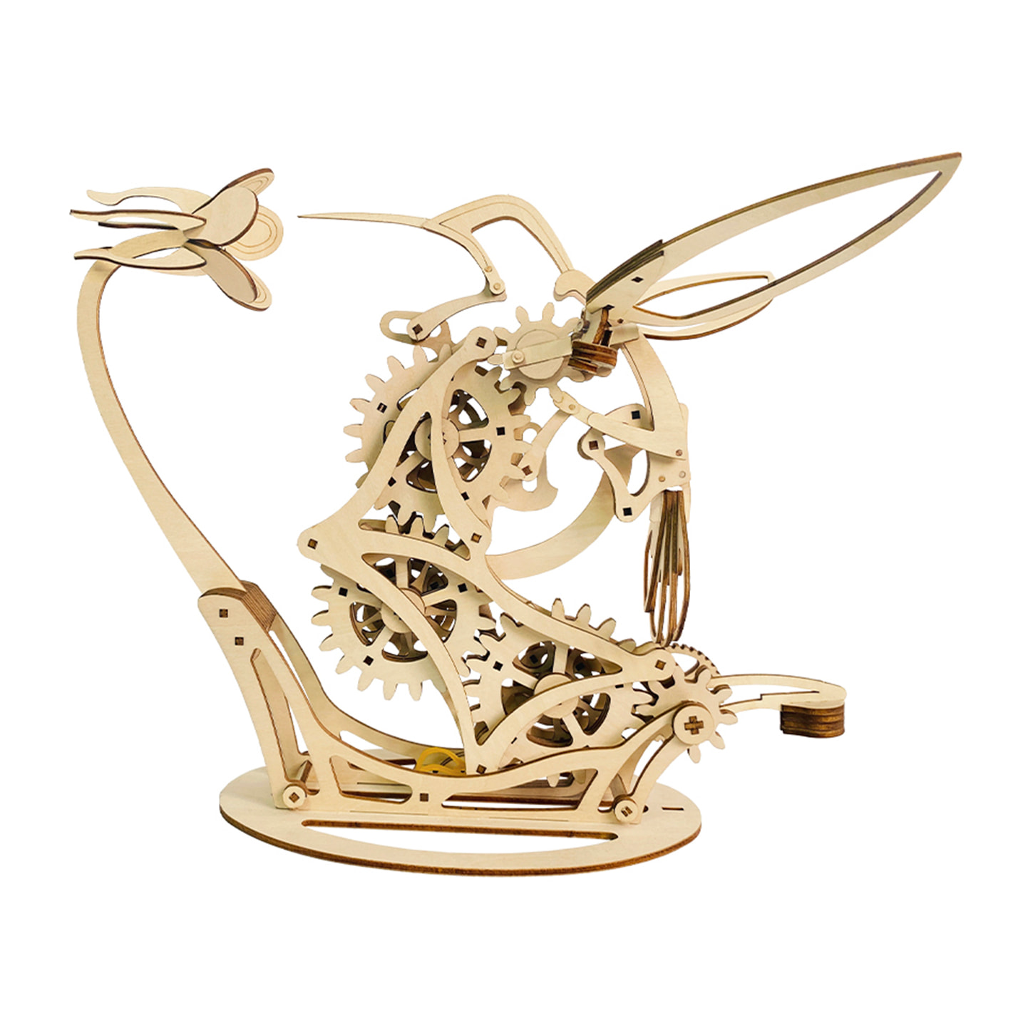 Maqueta de Madera 3D, diseño de Colibrí mecánico dinámico. 200 piezas.
