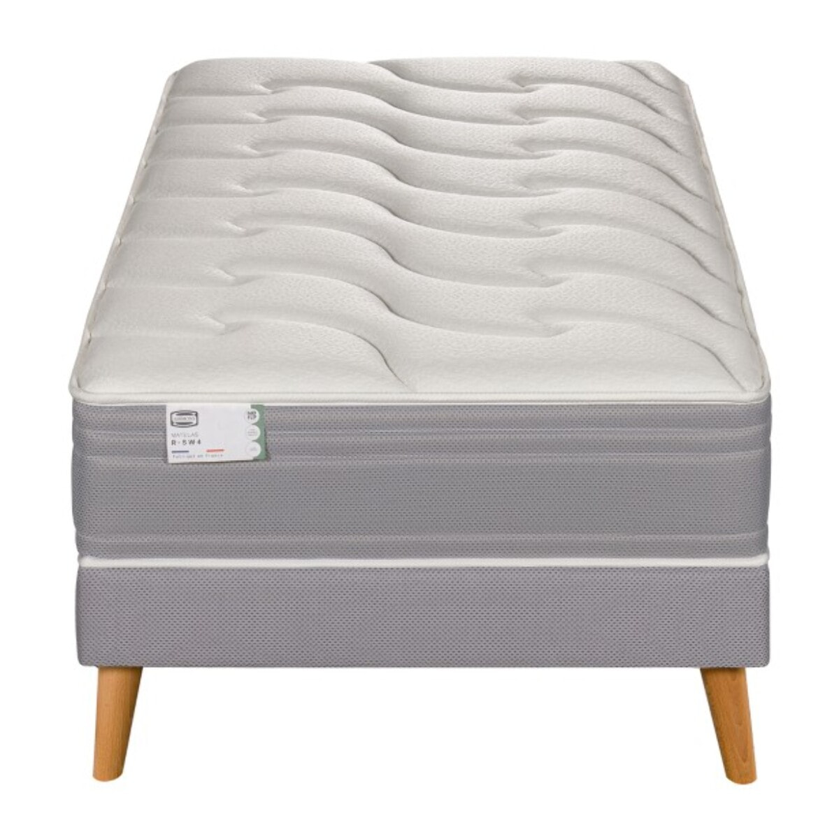 Ensemble LE PUISSANT, matelas H25 ressorts ensachés, mi-ferme, sommier