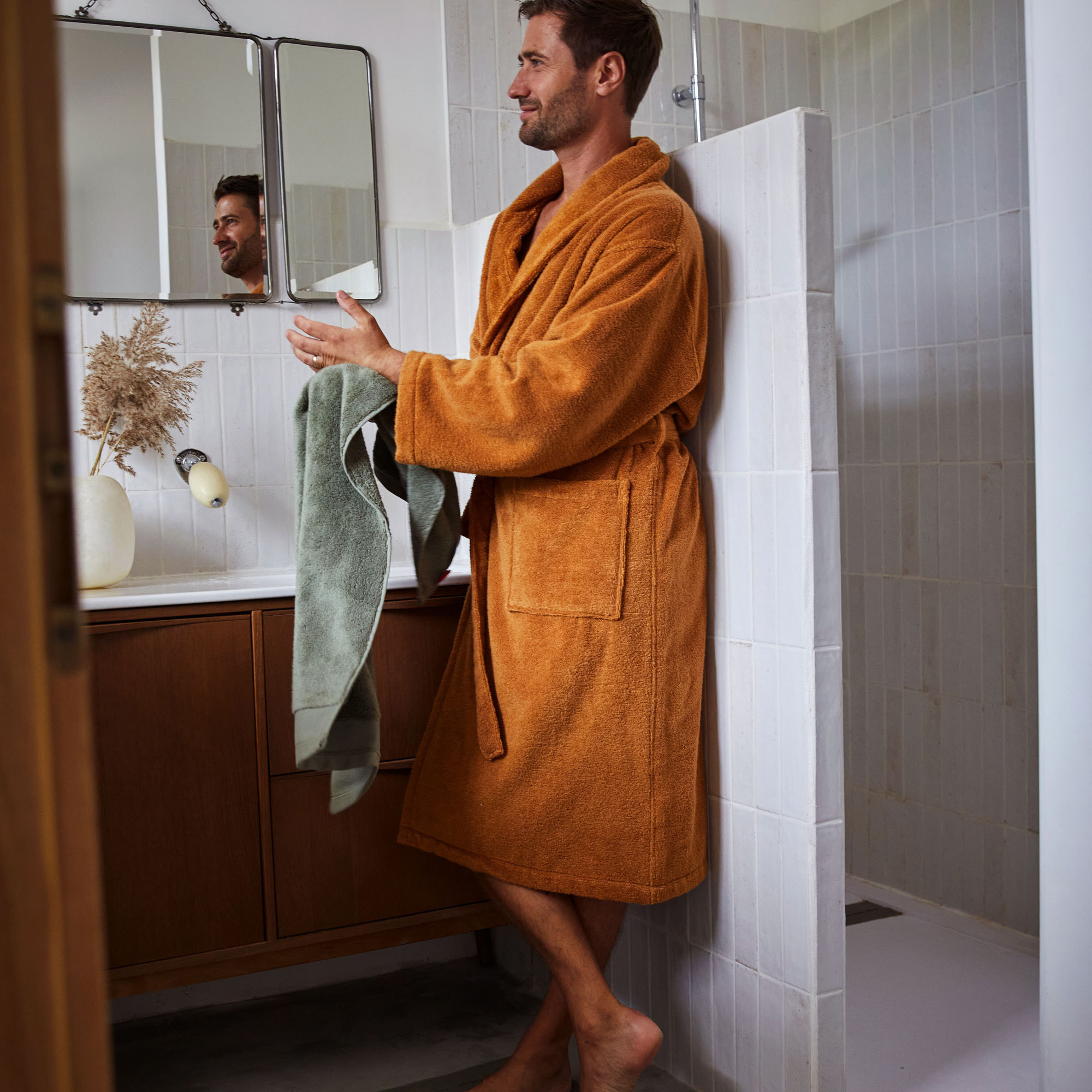 Peignoir col châle 100% Coton BIO, DOUCEUR NATURE