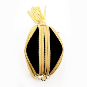 Aliminusa bolso bandolera Mujer. Piel auténtica Gamuza Lacada.